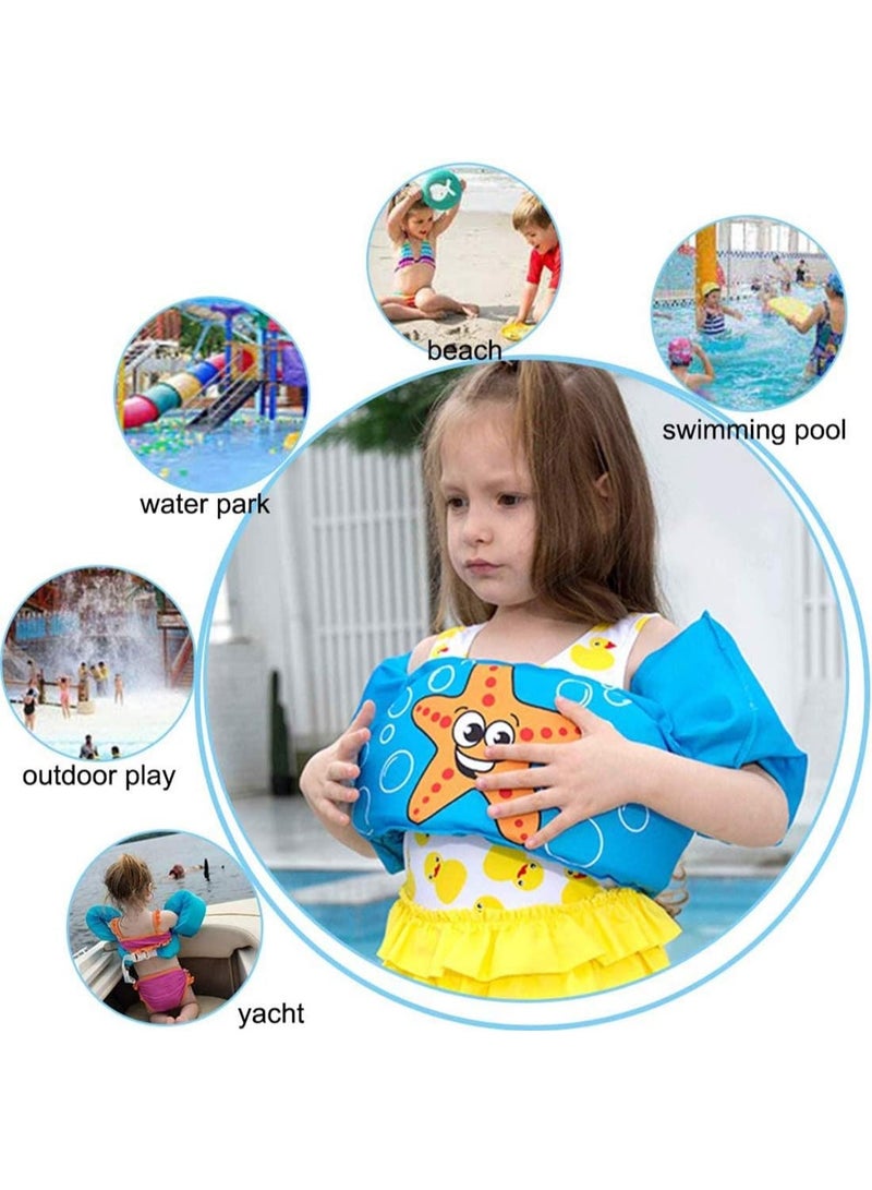 TAPIT Toddler Swim Vest Kids Water Wings Arm Floaties for 30-55 Pounds Infant Safety Swim Aid Jumper Inflatable Swim Arm Bands Float Sleeves Swimming Armbands for Sea/Pool/Beach/Training (Starfish) - Image 3